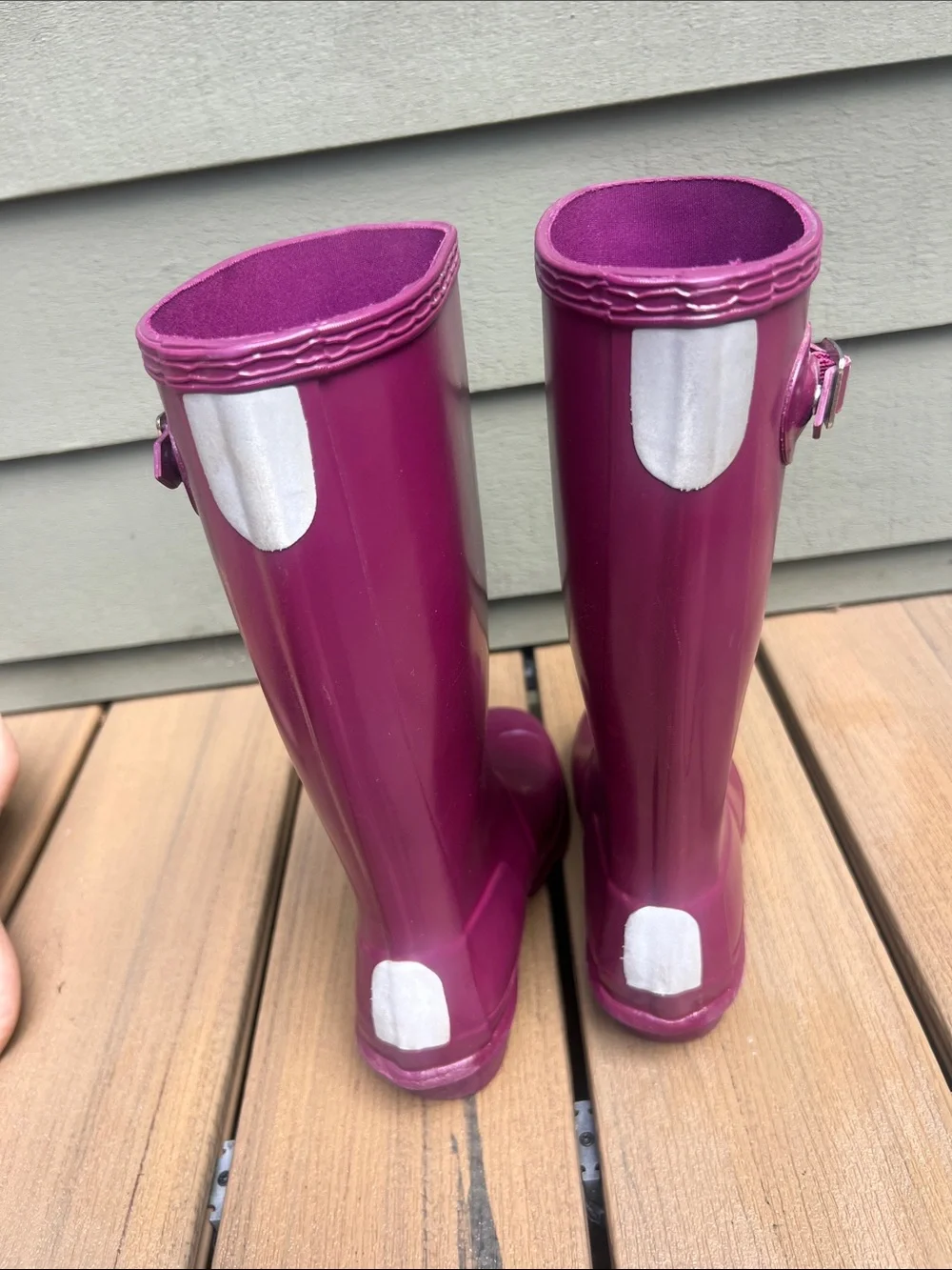 Kids size 1 Hunter Deep Plum Tall Waterproof Boots